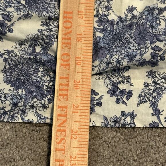 Louna M Floral Flare Skirt Blue White Knee Length Elastic Waist Bohemian Vacay - Picture 10 of 10